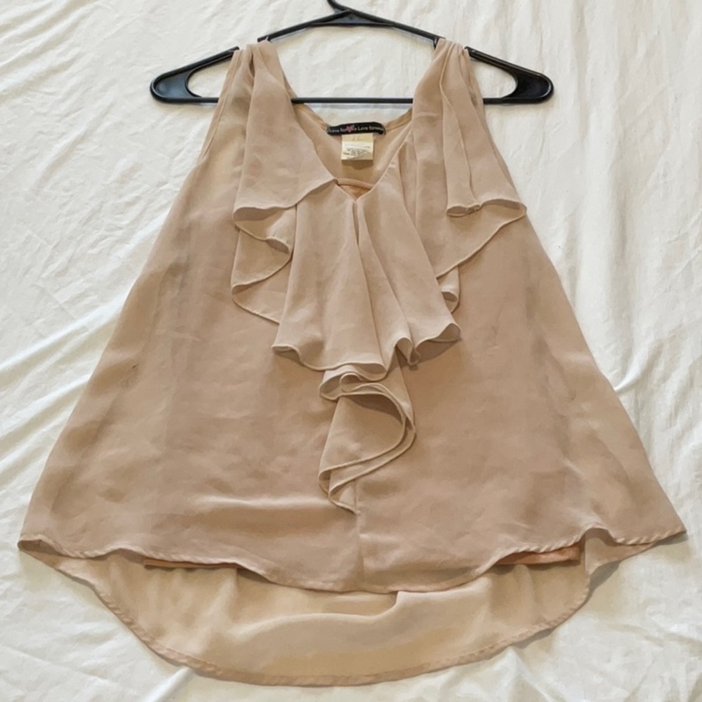 Elegant Cream Ruffled Women's Top